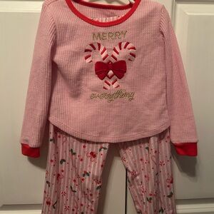 American Girl Pink and Red Holiday Pajama Set